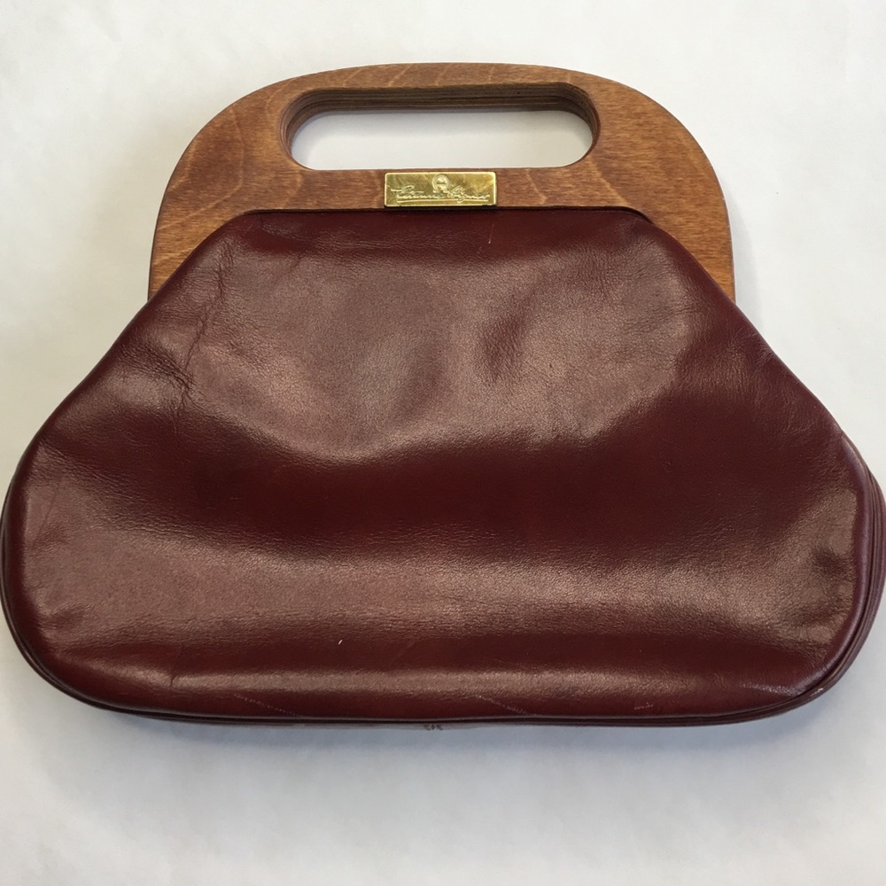 VTG 1960s Etienne Aigner Oxblood Leather Handbag